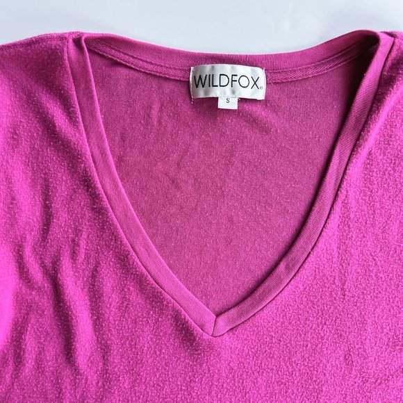 Wildfox Festival Fuchsia Baggy Beach Jumper Deep V size Small - Picture 6 of 13